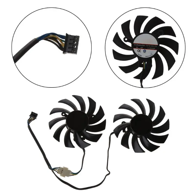 Вентилятор Охлаждения видеокарты FD7010H12S 75 мм 4 контакта кулеры для MSI 6930 7850 GTX 550 750