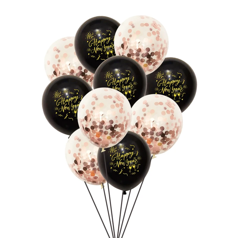 F Foil Balloon Happy New Year Banner Star Round Balloon Home Party Confetti Latex Balloons Decoration New Year Decor Supplies - Цвет: F