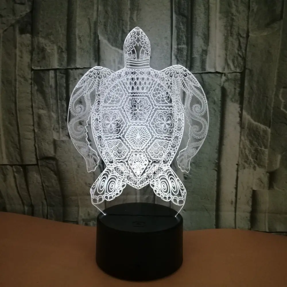 3D Led моделирование ночник Usb Настроение Милая черепаха сенсорная кнопка атмосферная настольная лампа детская спальня сон декоративное освещение для дома подарок