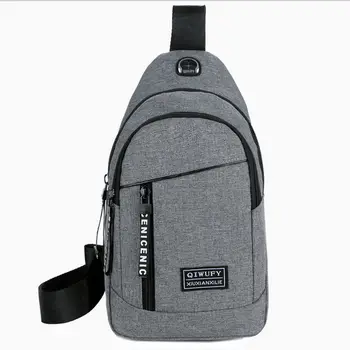 

New Men Canvas Travel Hiking Crossbody Messenger Shoulder Sling Back Pack SUB Charging Chest Bag Business Travel Bag