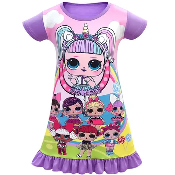 

New LOL 2019 Children Pajamas Summer Dresses Girls Baby Pajamas Cotton Princess Girl Nightgown Home Cltohing Girl Sleepwear