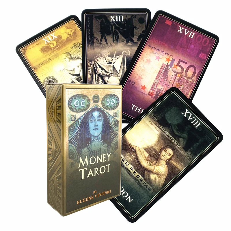 Money Tarot Deck Leisure Party Table Game High Quality Fortune-telling Prophecy Oracle Cards With PDF Guidebook mystical manga tarot card deck for beginners，the unique group card with the guide the complete 78 cards