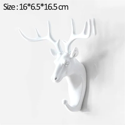 White-deer Декоративные крючки для ключей, крючки в виде животных, держатель для подвесных крючков, многофункциональный настенный крючок для дома, настенный крючок, держатель для дома, настенный крючок - Цвет: White-deer