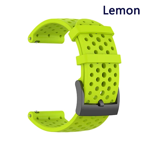 Lemon Силиконовый ремешок для Suunto Spartan 9 baro D5 спортивные наручные hr браслеты сменный Браслет мягкий дышащий - Цвет: Lemon