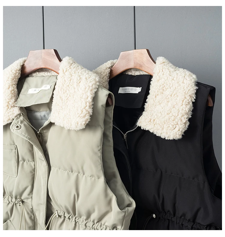 2019 модный пуховый жилет на шнурке, женская зимняя Осенняя плотная куртка, шикарное лоскутное приталенное пальто без рукавов
