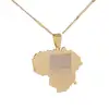 Stainless Steel Gold Color Lithuania Map Pendant Necklace Fashion Lietuvos Map Chain Jewelry 1