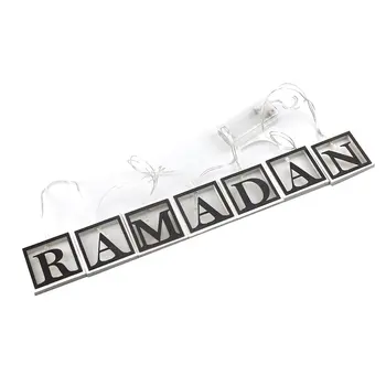 

Wooden Islamic Eid Mubarak Ramadan LED Light String Decoration Crafts Decorate the room atmosphere. 1 pcs