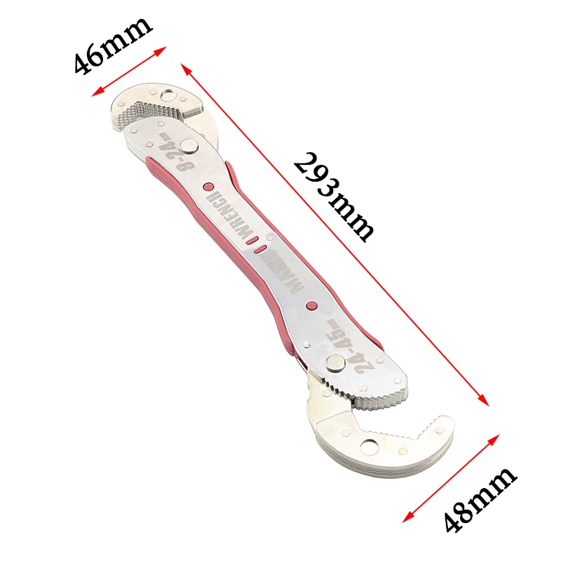 

Yalku 9-45mm Adjustable Magic Wrench Multi-function Universal Spanner Tool Sliver Color 29.5*4.3*4.8CM Hand Tool