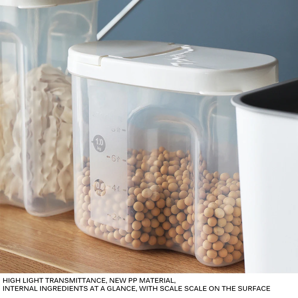 Cereal Storage Dispenser Tank Airtight Rice Container Food Storage Box