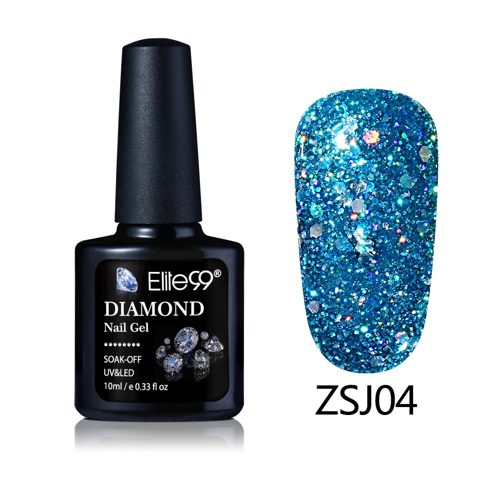 Elite99 10 мл черный бриллиант Гель-лак для Ногтей Сияющий блестящий гель для нейл-арта впитывающий праймер для ногтей Маникюр УФ-гель для ногтей - Цвет: ZSJ4