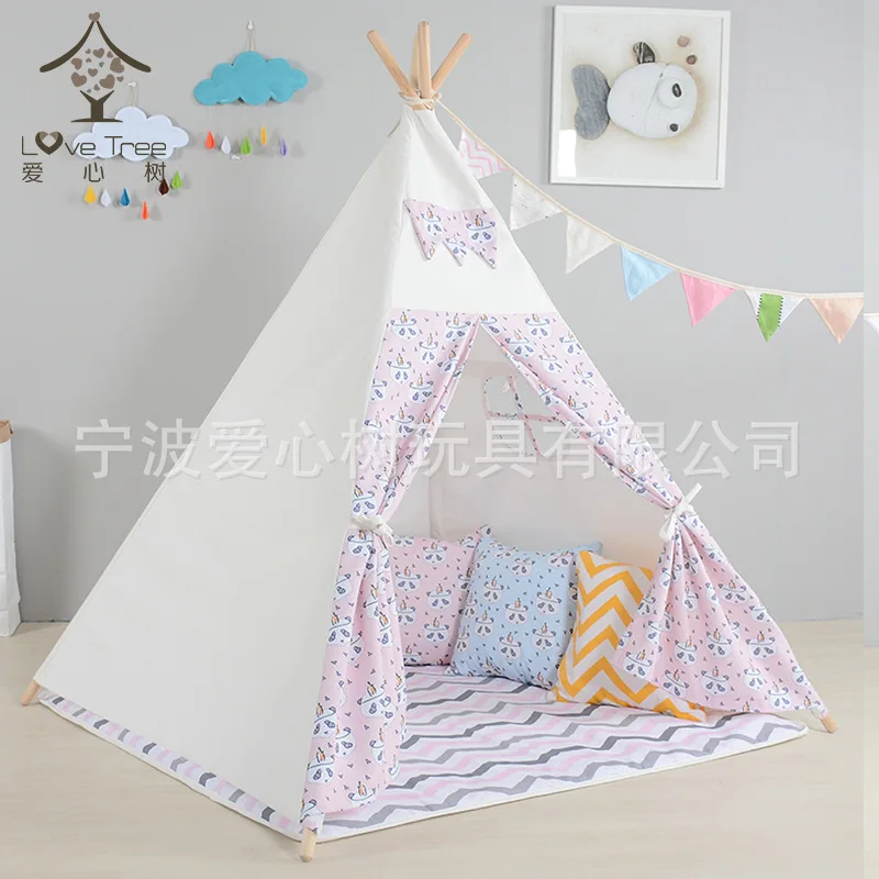 Giving Tree Teepee Tent for Children Indoor Game House Play House Portable Baby Toy House Powder Panda