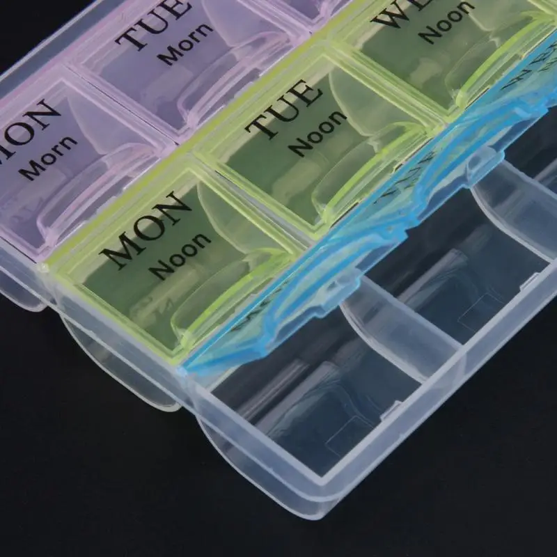 7 Days 21 Compartment Pill Box Suppliers Transparent Lid Tablet Weekly Medicine Holder Storage Organizer Case Container