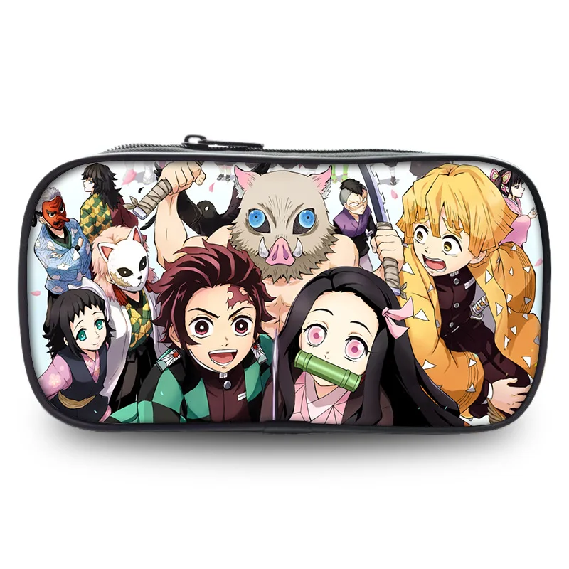 

Kimetsu no Yaiba Kawaii Pen Case Creative Nylon Pencil Case Cute Colored Pencil Bag For Kids Gift School Supplies Pencil pouch