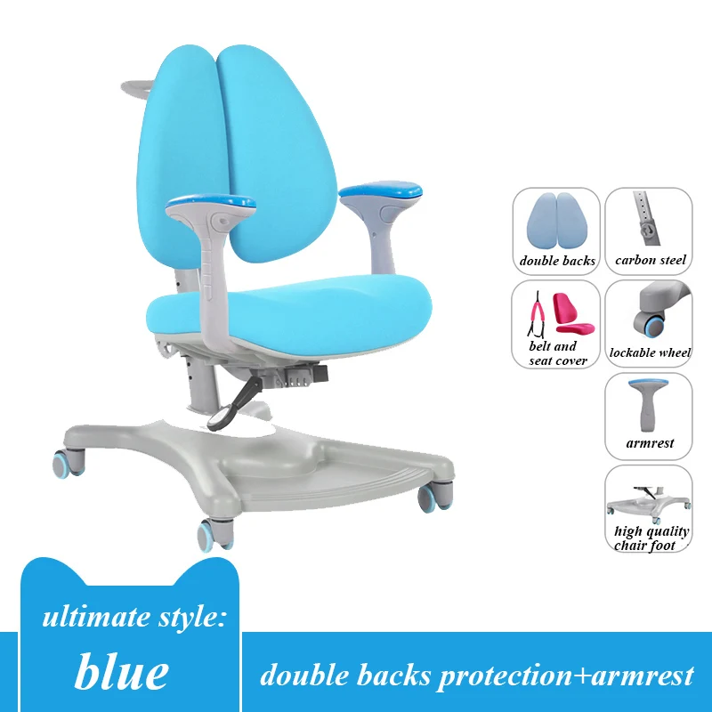 luxury blue Эргономичное детское кресло для обучения, Корректирующее сиденье, регулируемый стул для студентов, Домашний Детский письменный стул для обучения - Цвет: luxury blue