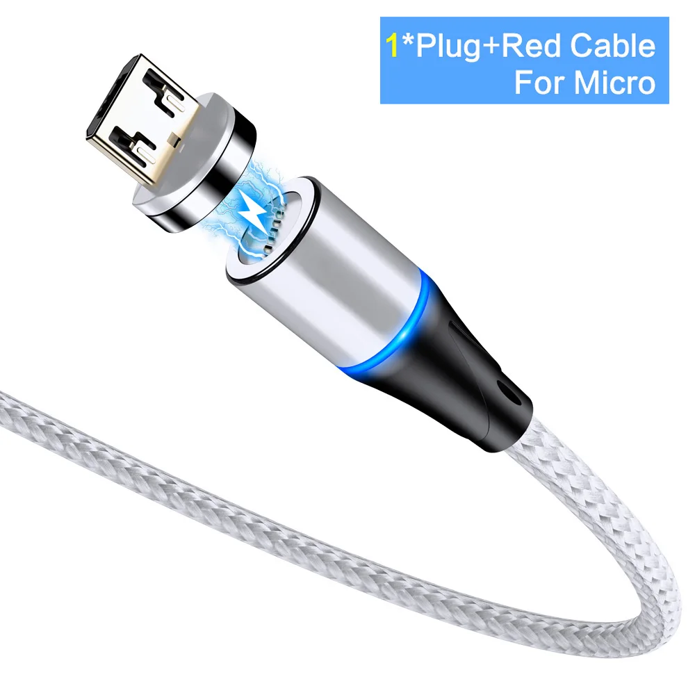 Магнитный кабель 3A Micro USB C quick charge 3,0 для iPhone 11 X samsung Быстрая зарядка Магнит usb type C зарядное устройство для мобильного телефона - Цвет: Silvery For Micro