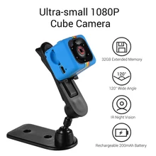 Мини 1080P HD Куб микро камера ИК ночного видения 120 ° Широкий Угол 32 Гб Расширенная память корпус камера фотографии аксессуары черный/синий
