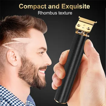 

Electric Hair Clippers Barber Carved Bald Hair Scissors USB Rechargeable Razor Cordless Trimmer Men Haircut Cutter Black