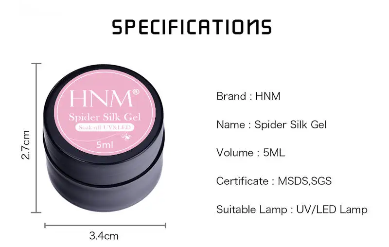 HNM спайдерный Шелковый Гель-лак для ногтей, впитывающий Праймер, УФ светодиодный лак для тиснения, лак для лака, Полуперманентная краска, гель лак