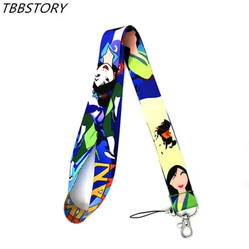 

12Pcs Cartoon Princess Mulan Mobile Straps Lanyard For Keys Phone Strap ID Card Keychain Strap Keycord Hang Rope Accessories