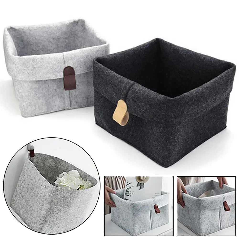 

Felt Storage Box Multifunctional Home Desktop Tray Fruit Bowl Collecting Basket Sundries Collection Storage Organizers Bins