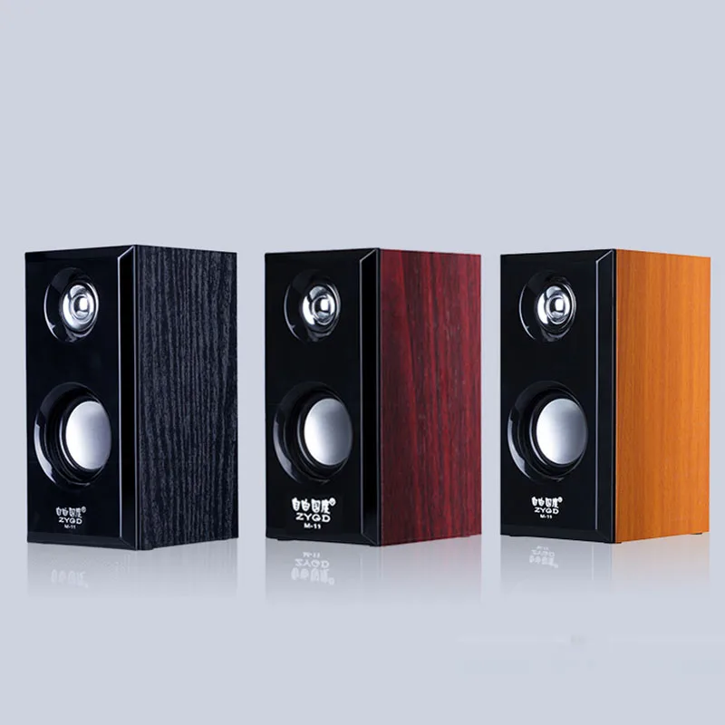 

Free country M11 wooden small stereo desktop portable usb multimedia speaker household Mini small speaker