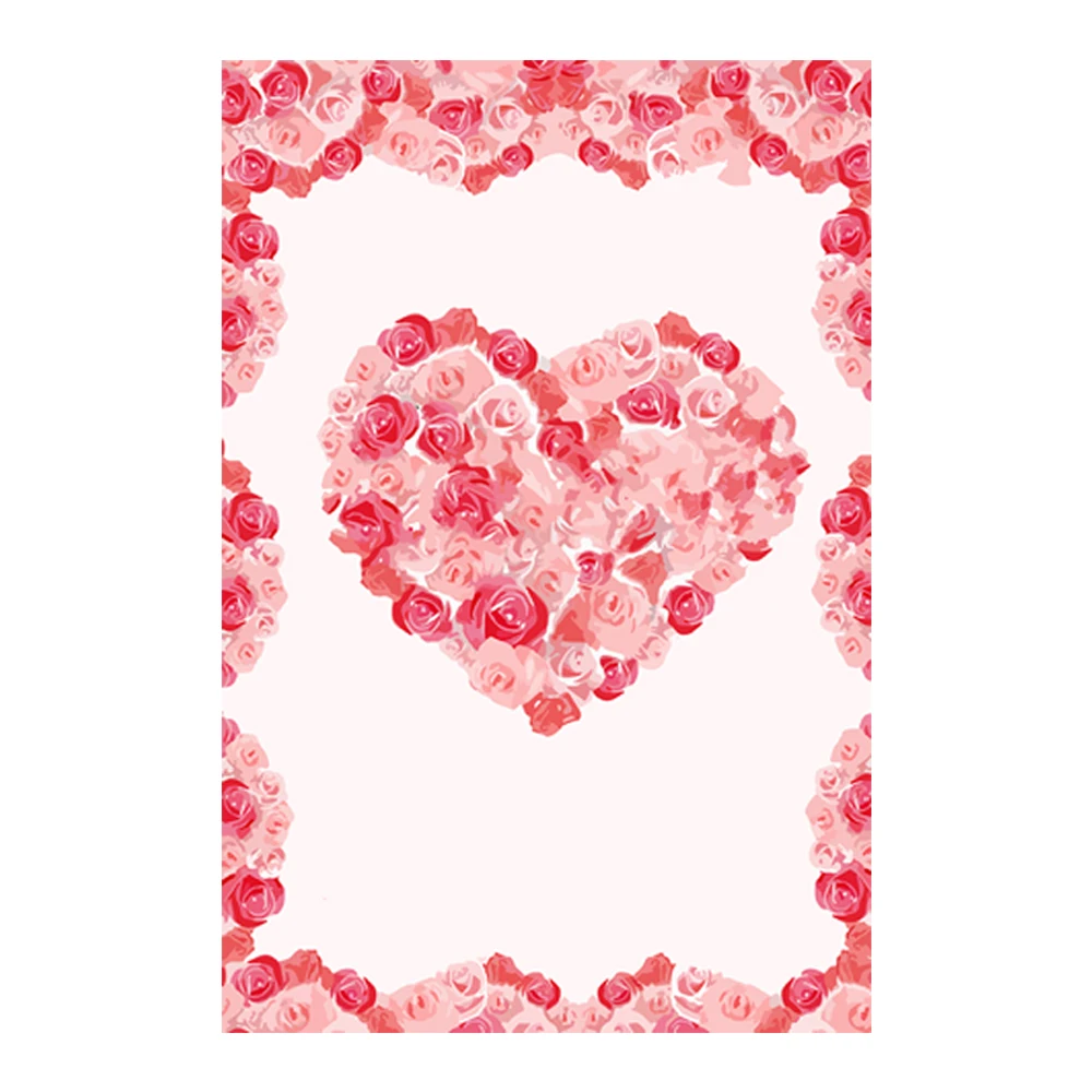 001 Фон для студийной фотосъемки с изображением цветов сердца и влюбленных пар - Цвет: 001