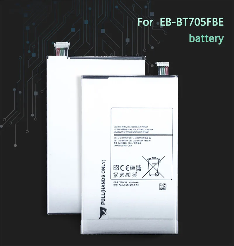 EB-BT705FBE таблетки 4900mAh аккумулятор для Samsung Galaxy Tab S 8,4 SM T700 T705 литий-ионные аккумуляторы