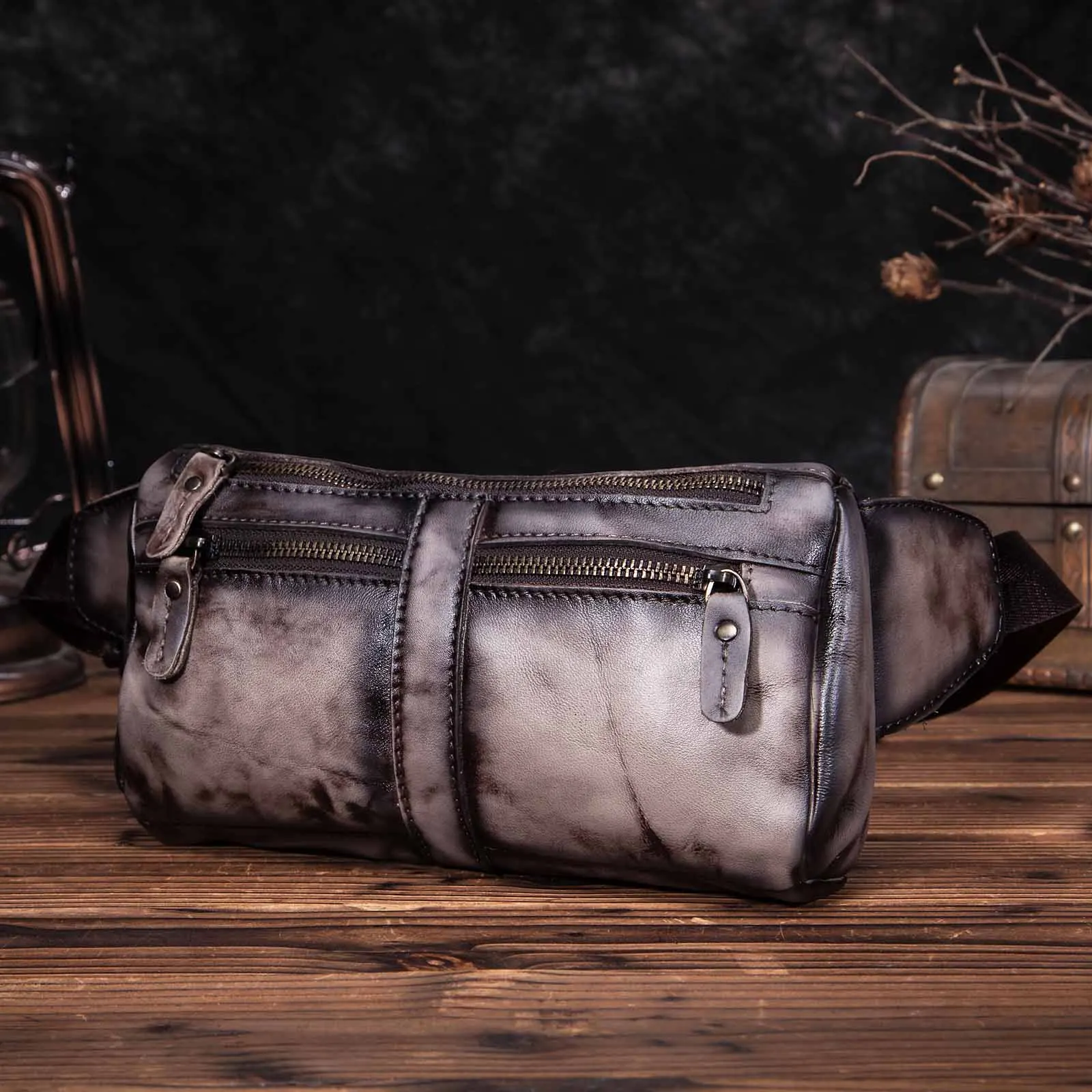 Модная оригинальная кожаная сумка унисекс через плечо, дизайнерская Повседневная сумка для путешествий, сумка для сигарет, поясная сумка, 811-49-o - Цвет: dark coffee