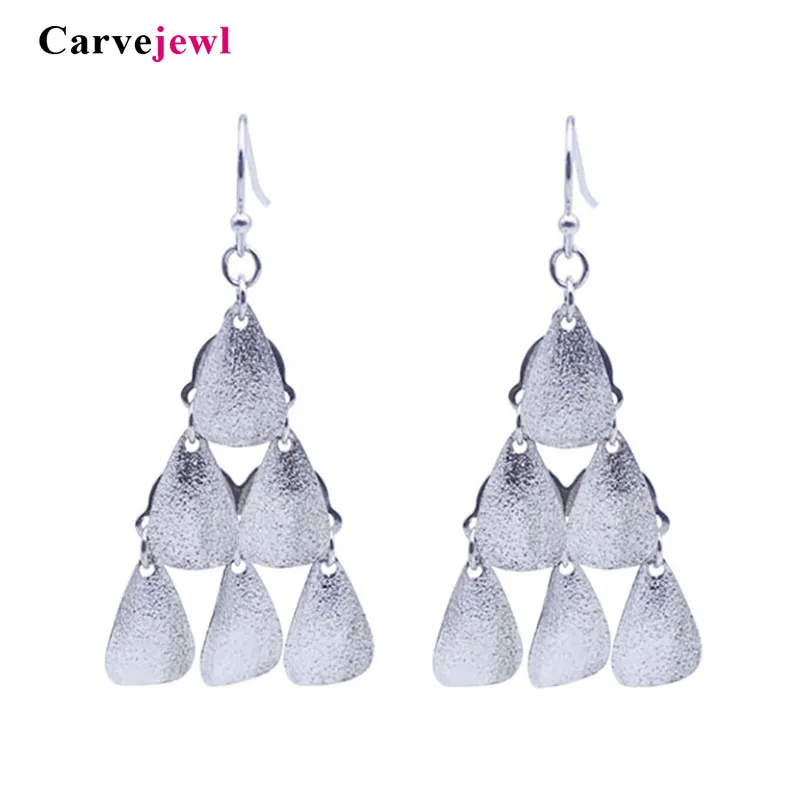 Серьги Carvejewl изогнутые матовые треугольные эффектные Висячие серьги для женщин