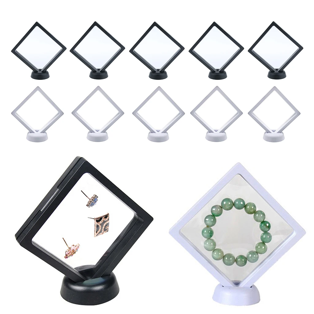 10 Pcs 3D Floating Frame Display Holder Coin Display Stand for Challenge Coins Jewelry Antique Medal Bracelets Necklaces Earring