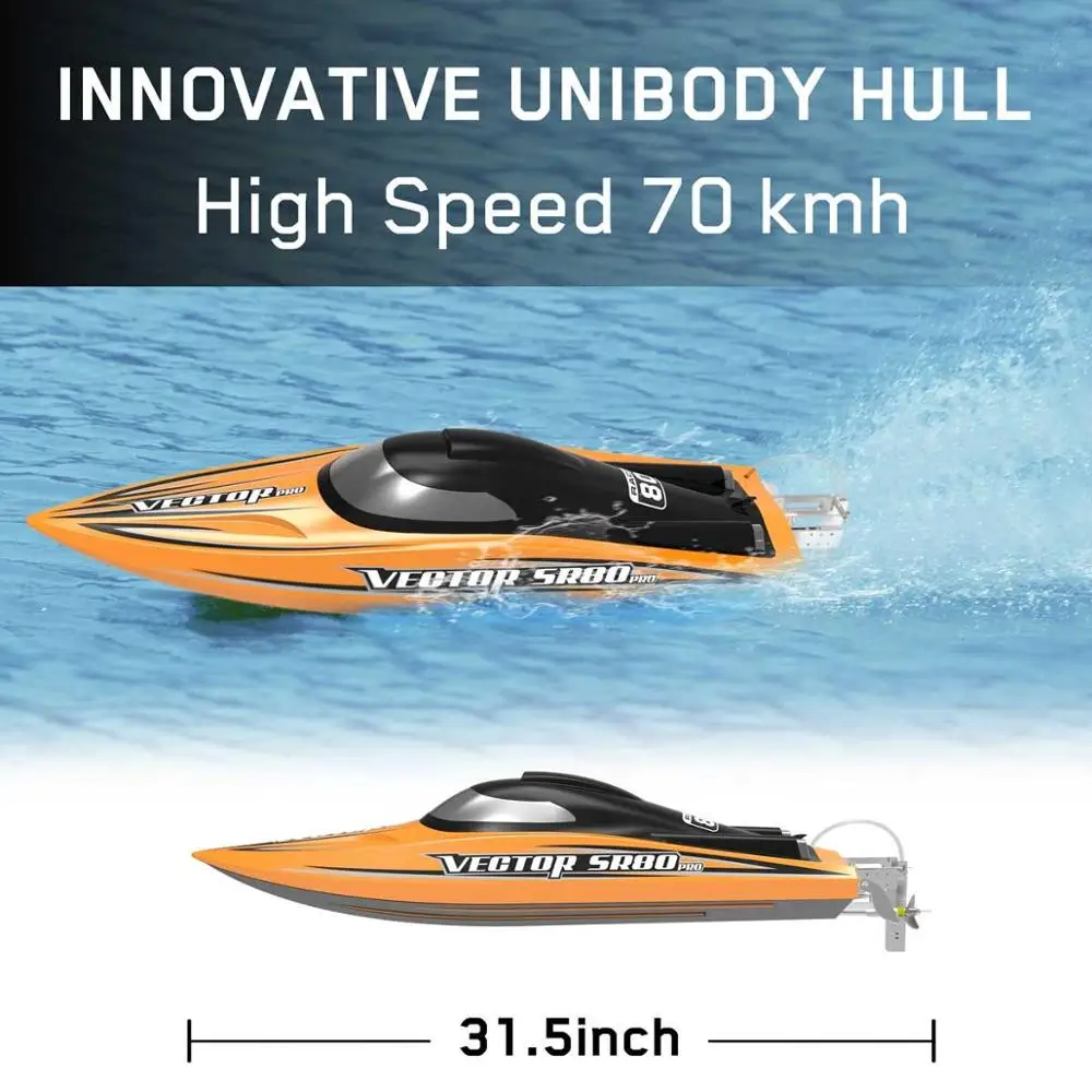US $156.00 Vector Sr80 Pro 44mph Super High Rc Remote Control Speed Boat Auto Roll Back Function Metal Hardwares 7984p Pnp Or Artr Rtr