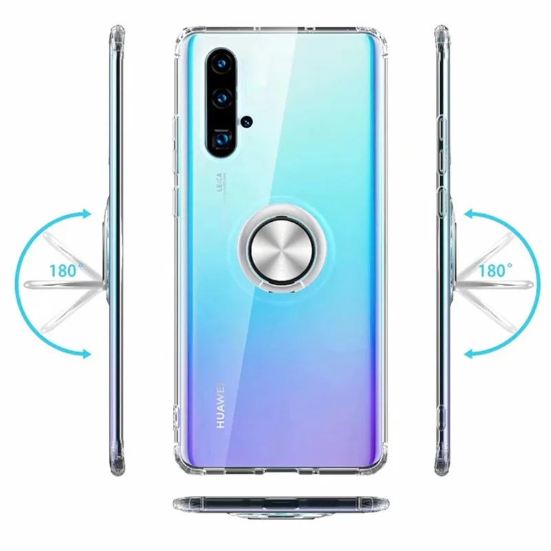 Магнитные Прозрачные телефонные чехлы для huawei Nova 5T Кронштейн кольцо на палец противоударный чехол для huawei Nova 5T Fundas Coque