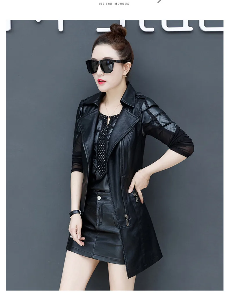 Кожаный женский жилет для зимы Модные Pu Кожаные Жилеты для женщин S-3XL черный женский жилет высокого качества