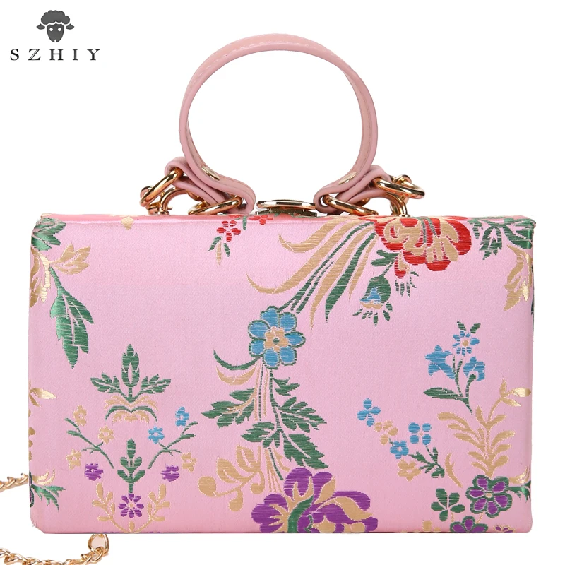 

women flower handbag shoulder bag Clutches Crossbody Purse Evening Bags Chain Strap For Wedding Prom Banquet Ideal-gift
