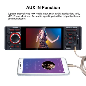 

4.1" Autoradio TFT LCD 1080P Backlit Colorful ISO Port Priority Bluetooth MP5 Player P5128 support AM/FM/RDS Rear View Camera
