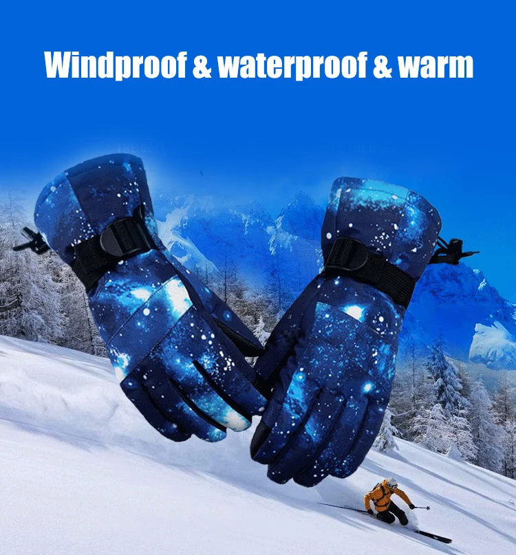 Ветрозащитные теплые лыжные Утепленные перчатки с сенсорным экраном Нескользящие водонепроницаемые флисовые велосипедный двигатель перчатки для катания на сноуборде и лыжах