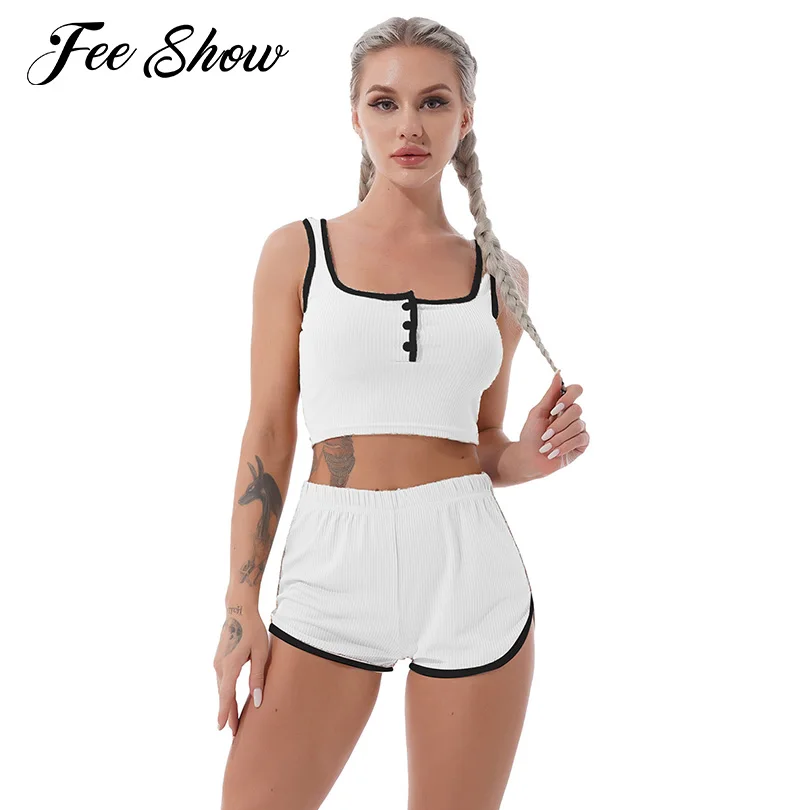 Women Sportswear Twopiece Running Set Summer Sport Tracksuits Female
