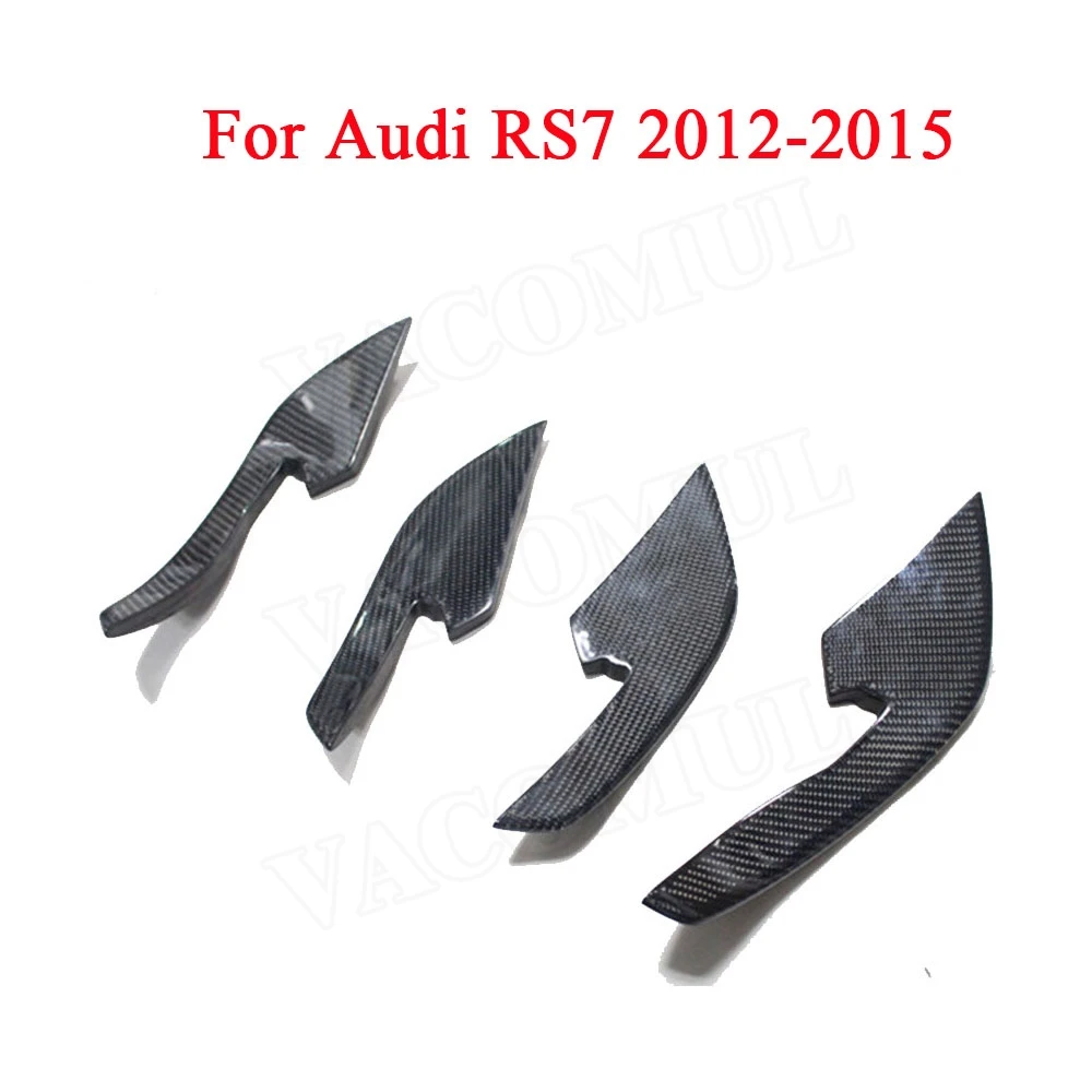 Углеродное волокно передняя противотуманная фара вентиляционное отверстие боковые плавники Winglet для Audi A6 RS6 2013- A7 RS7 2012- 4 шт. отделка багажника украшения - Цвет: For Audi RS7