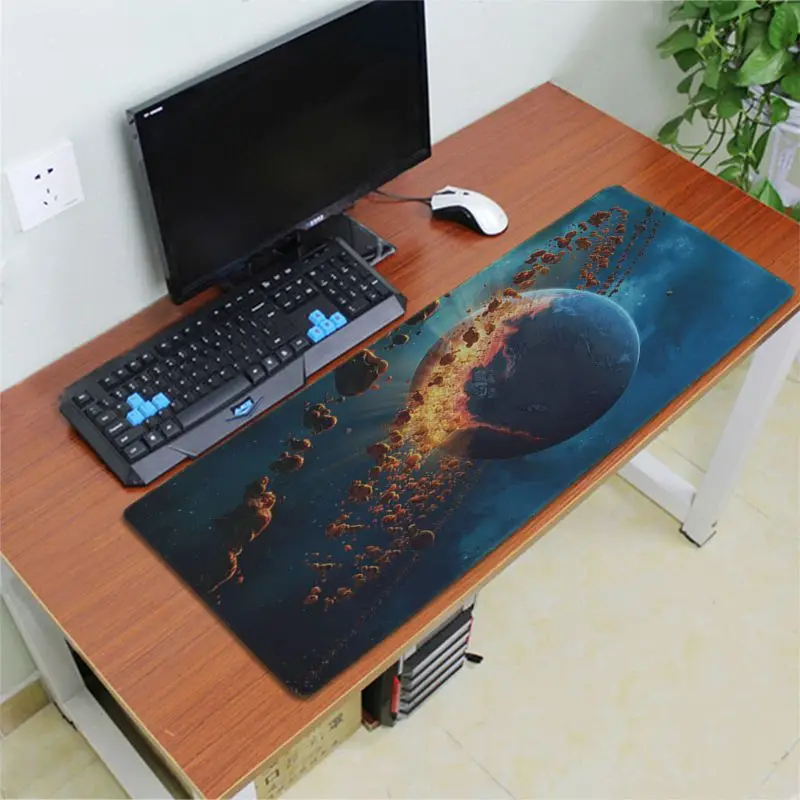 Lock Edge 40X90cm Новое поступление, клавиатура с разрушением вселенной и планеты, резиновый коврик для игровой мыши, Настольный коврик, резиновый компьютерный игровой коврик для мыши - Цвет: Lock Edge 40X90cm
