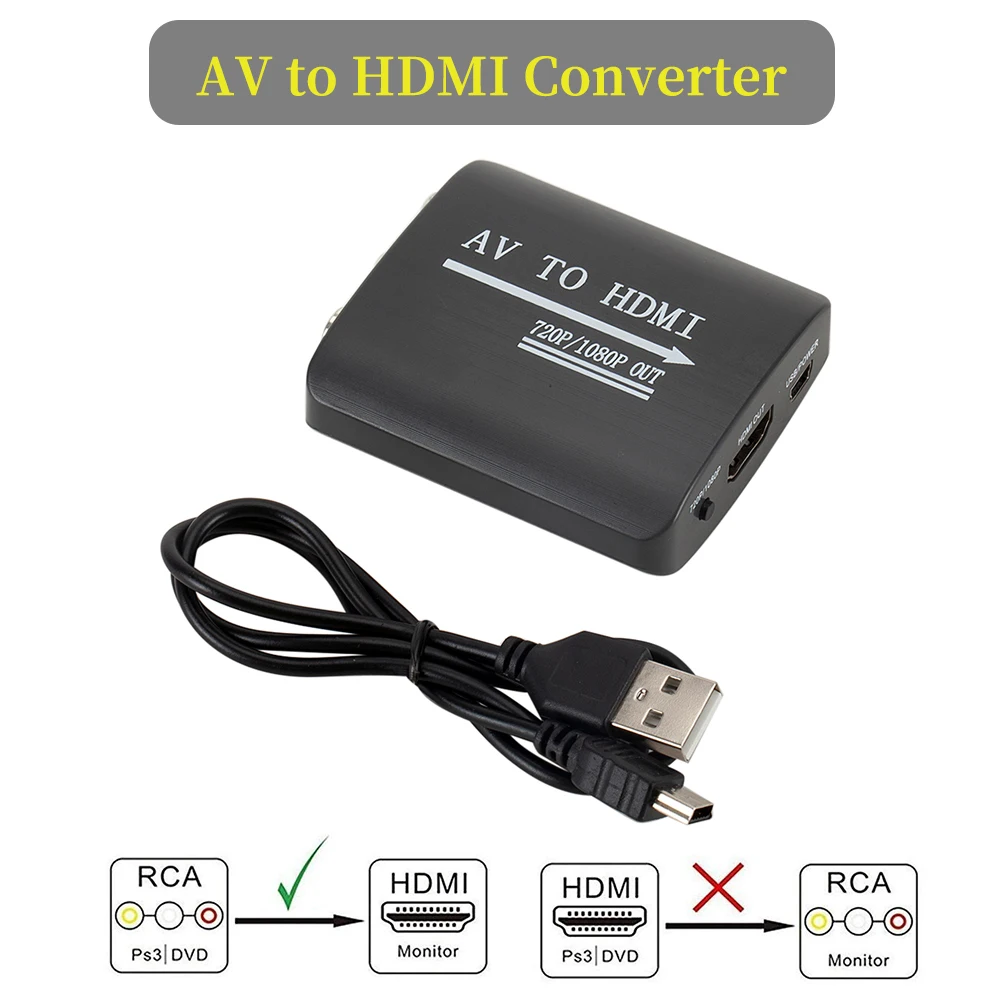 Преобразователь сигнала от AV к HD HDMI видеоаудио адаптер HDCP PAL/NTSC видеоскалер 1080P/720P