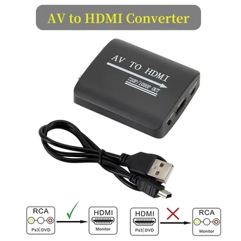 

AV To HD HDMI Signal Output Converter Video Audio Adapter HDCP PAL/NTSC Video Scaler 1080P/720P Using 3D Compensation Technology