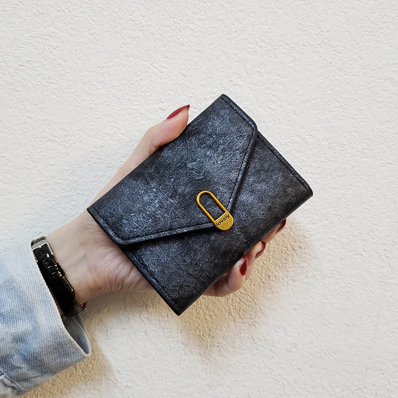 Женский кошелек винтажный маленький короткий кожаный бумажник роскошный