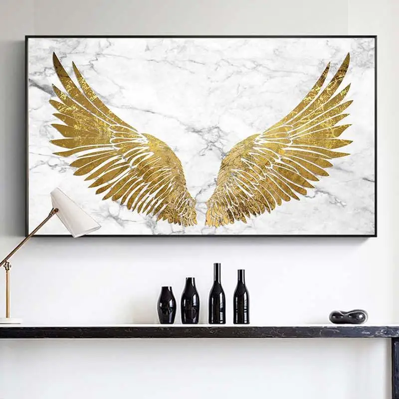 tableau ailes dorées d'ange 
