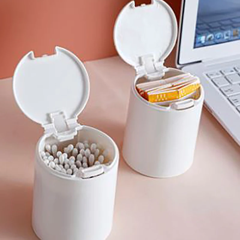 Cotton Swab Storage Box Rangement Bocal En Verre Avec Couvercle