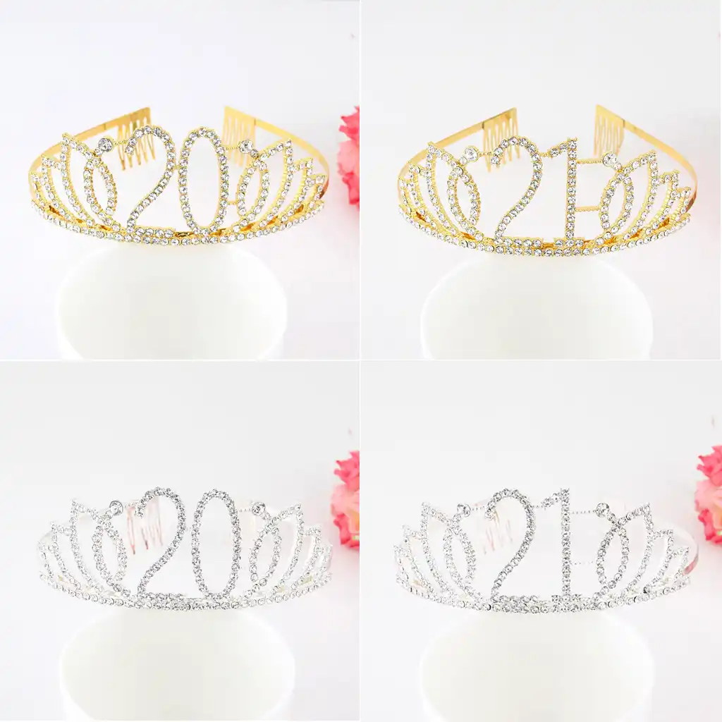 Bandeau Couronne En Cristal Diademe Pour Femmes Et Filles Fournitures Pour Fete D Anniversaire Pour Ou 21 Ans Aliexpress