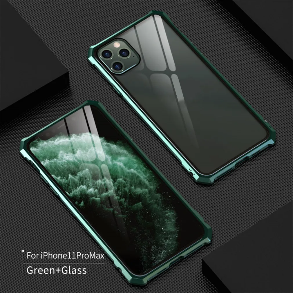 Закаленный чехол для iPhone 11/11 Pro, чехол для iPhone 11 Pro Max, металлический бампер, защита, роскошный спортивный защитный чехол, 19 октября