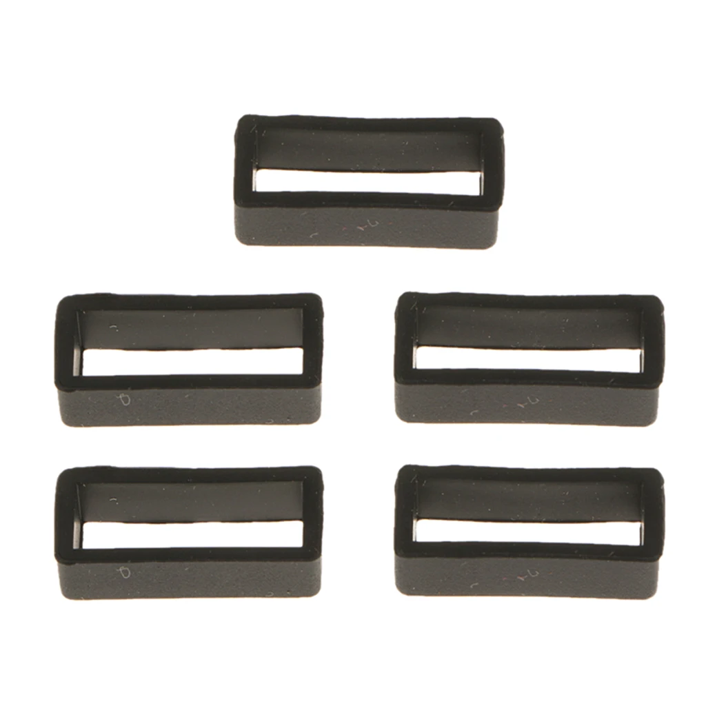 5pcs Silicone Watch Strap Buckle Band Keeper Hoop Loop Holder Retainer Ring