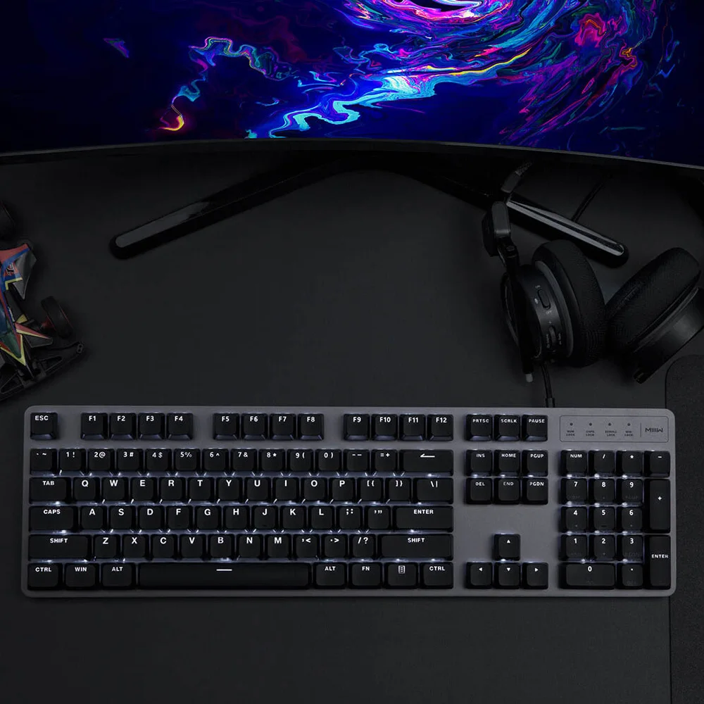 Xiaomi MIIIW игровая механическая клавиатура 600K 104 клавиш красный переключатель USB проводной компьютер геймер с подсветкой светодиодный подсветка для ПК ноутбука