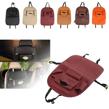 

PU Leather Car Seat Back Storage Bag Holder Organizer Hanger Multi-Pocket Black Beige Burgundy Yellow Orange Stowing Tidying