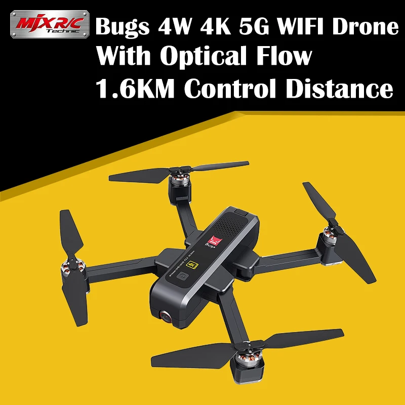 Складной бесщеточный Дрон MJX Bugs 4W B4W с GPS и камерой 4K FHD WIFI FPV 25 минут полета